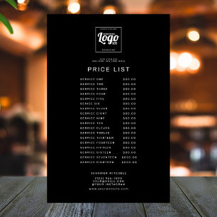 Professional Black Custom Logo Price Service List Flyer