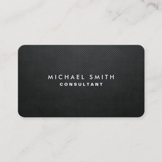 Professional Black Elegant Modern Plain Simple Business Card (Front)