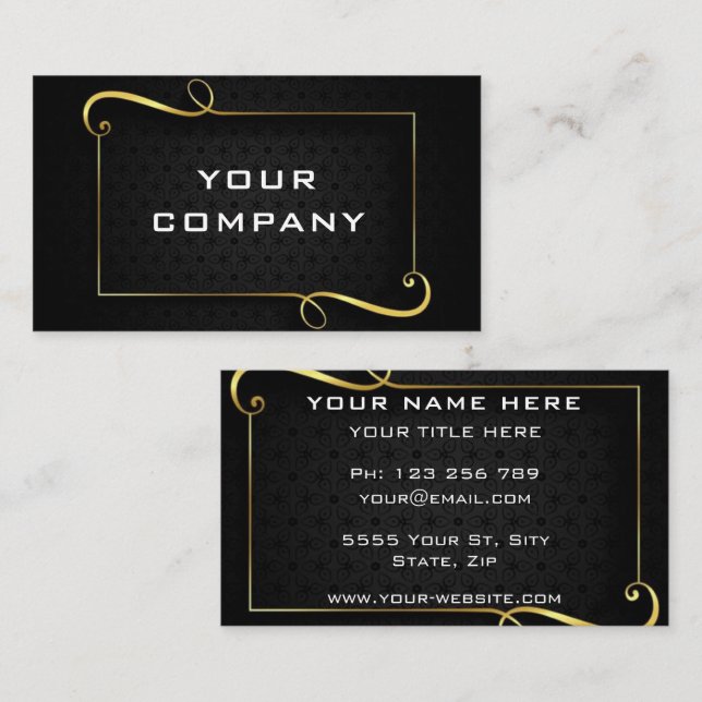 Professional Black Gold Business Card (Front/Back)