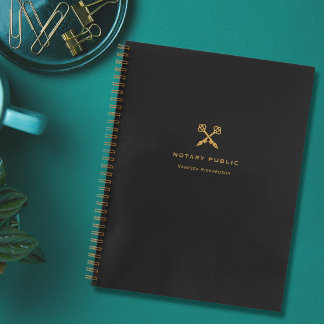 Professional Black & Gold Cross Key Pens Name Notebook