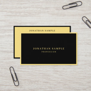 Professional Black & Gold Elegant Luxury Thick Business Card