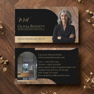 Professional Black Gold Home Remodeling Contractor Business Card