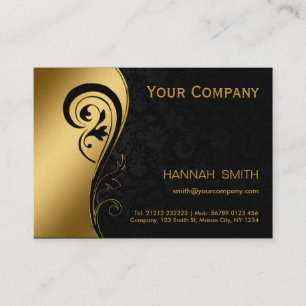 Professional Black Gold Metal Modern Elegant Business Card