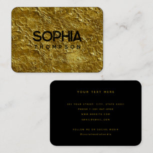 Professional Black Gold Minimalist Social Media Business Card