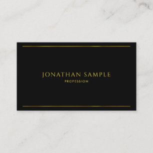 Professional Black Gold Modern Sophisticated Plain Business Card