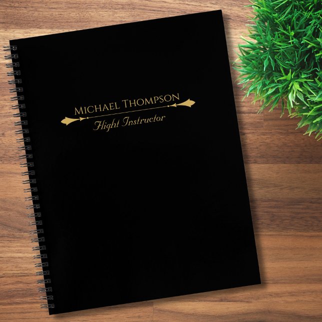 Professional Black Gold Modern Stylish Simple Notebook (Creator Uploaded)