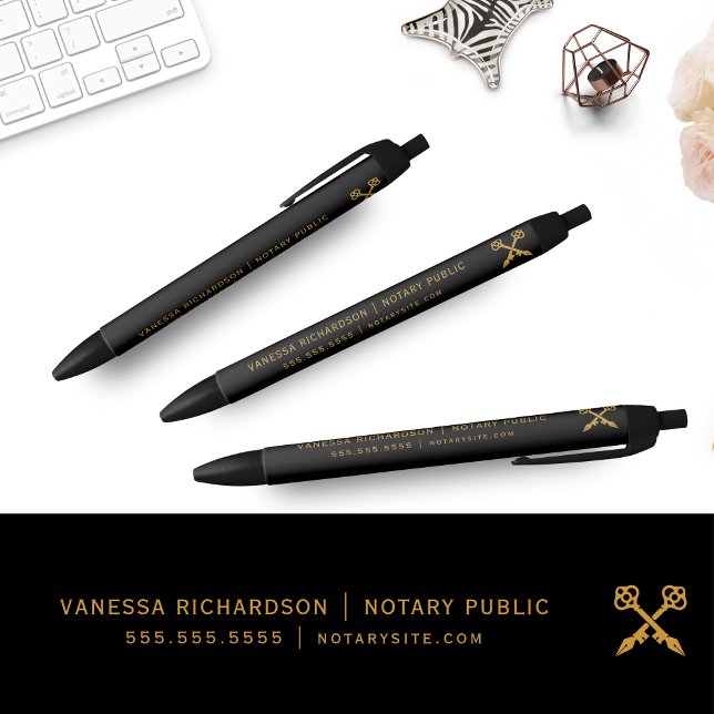 Professional Black Gold Notary Promo Business Ink Pen (Creator Uploaded)
