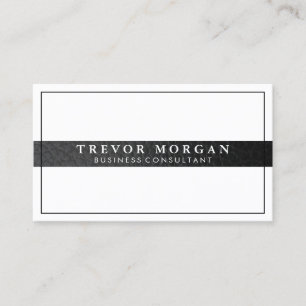 Professional Black Leather Trim Minimalist Business Card