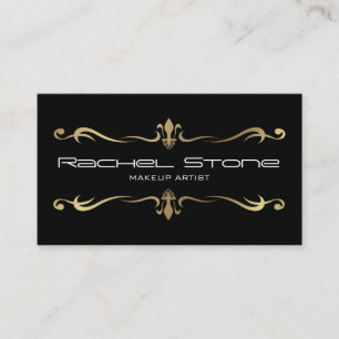 Professional Black Makeup Artist, Cosmetologist Business Card