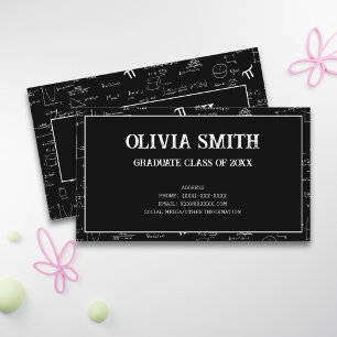 Professional Black Math Formulas Graduate Business Card