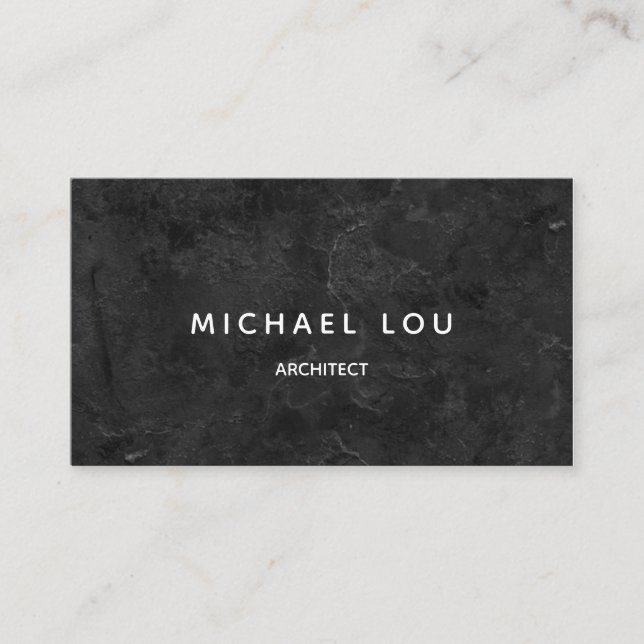 Professional Black Minimal Modern Architect Business Card (Front)