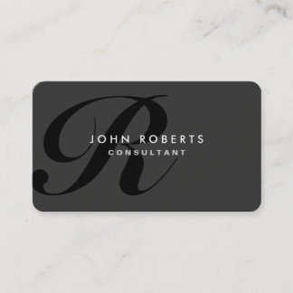Professional Black Monogram Elegant Modern Business Card