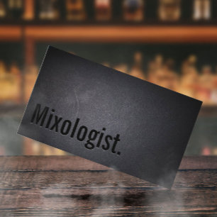 Professional Black Out Mixologist Business Card