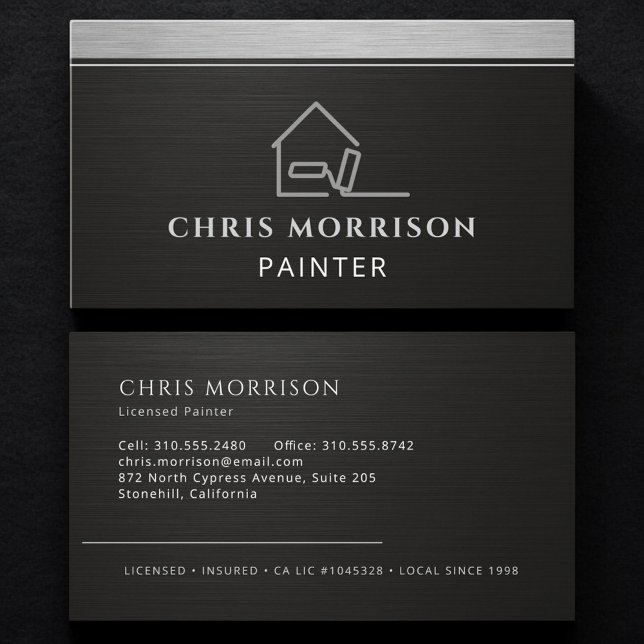 Professional Black Painter  Business Card (Creator Uploaded)