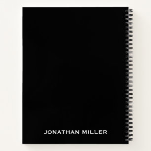 Professional Black Personalised Name for Lefties Notebook