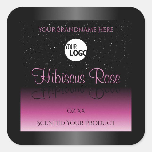 Professional Black Pink Product Label Glitter Logo (Front)
