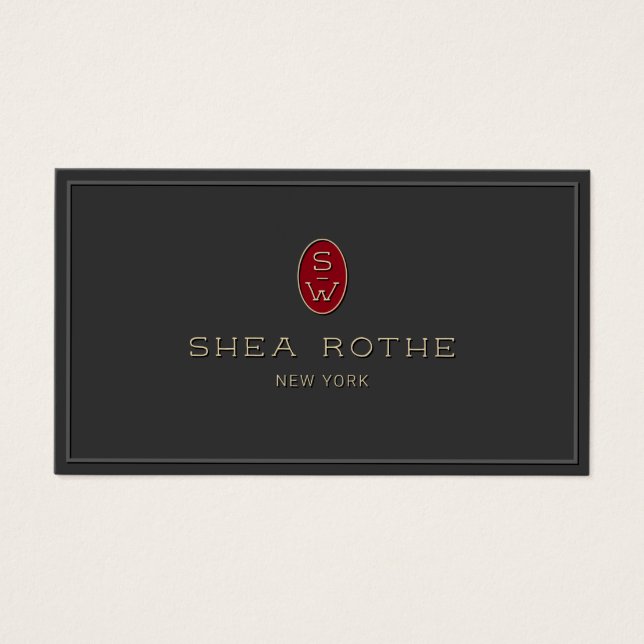 Professional Black Red Monogram 3D Typography (Front)