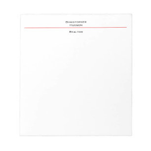 Professional Black Red White Simple Plain Notepad