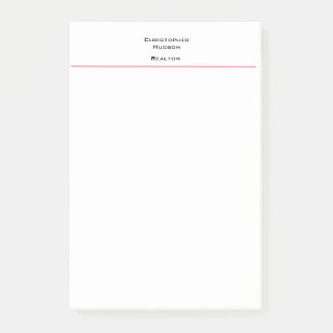 Professional Black Red White Simple Plain Post-it Notes