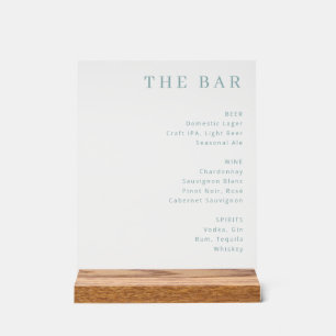 Professional Black Typographic Bar Menu Acrylic Sign
