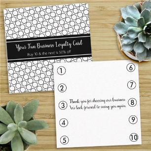 Professional Black White Business Loyalty Punch Appointment Card
