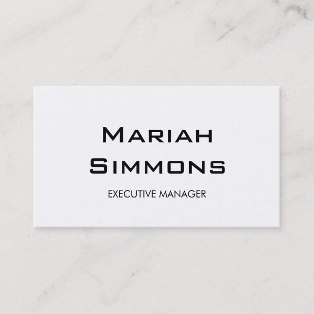 Professional Black White Contemporary Manager Business Card (Front)