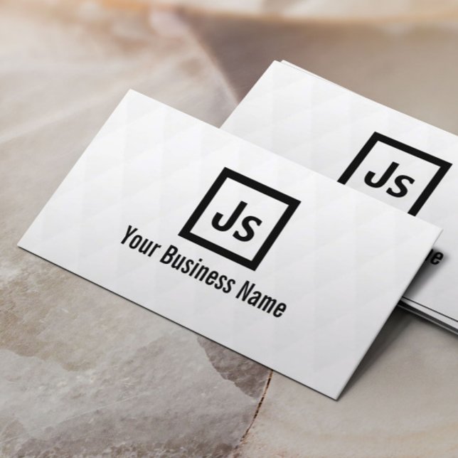 Professional Black & White Linen Business Card (Creator Uploaded)