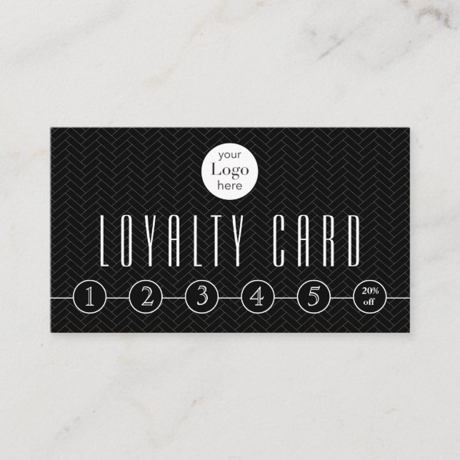 Professional Black White Loyalty Card (Front)