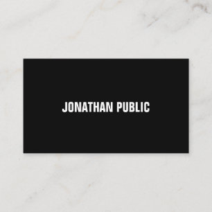 Professional Black White Modern Elite Minimalistic Business Card
