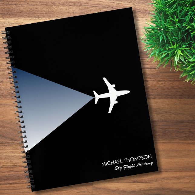 Professional Black White Modern Stylish Aviation Notebook (Creator Uploaded)