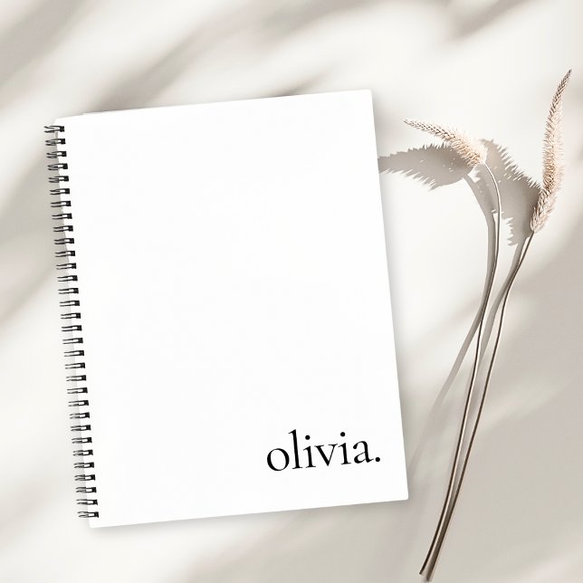 Professional Black & White Monogram Simple Name Notebook (Creator Uploaded)