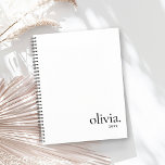 Professional Black & White Monogram Simple Name Planner<br><div class="desc">Professional Black & White Monogram Simple Name Planner.</div>