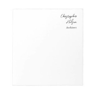 Professional Black White Plain Architect Notepad