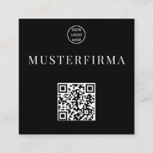 Professional Black White QR Code Business Card