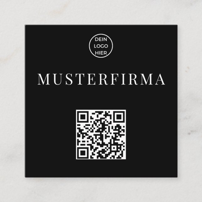 Professional Black White QR Code Business Card (Front)