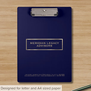 Professional Blue and Gold Clipboard