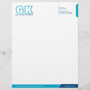 Professional Blue and Teal Letterhead Template
