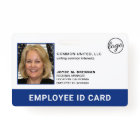 Professional Blue Company Logo Employee Photo ID