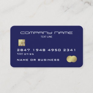 Professional Blue Faux Credit Card Business Card