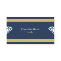 Professional Blue & Golden Jeweller Business Card