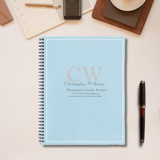 Professional Blue Minimalist Notebook (Creator Uploaded)