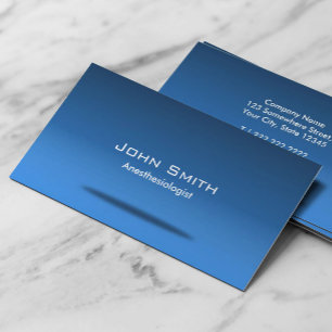 Professional Blue Space Anaesthesiologist Business Card
