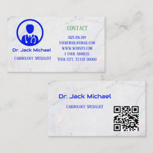 Professional Blue Stethoscope Doctor Business Card