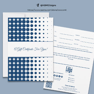 Professional Blue White Half Tone Gift Certificate