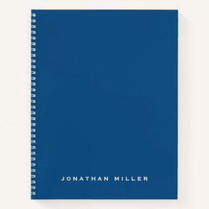 Professional Blue & White Personalised Name Notebook