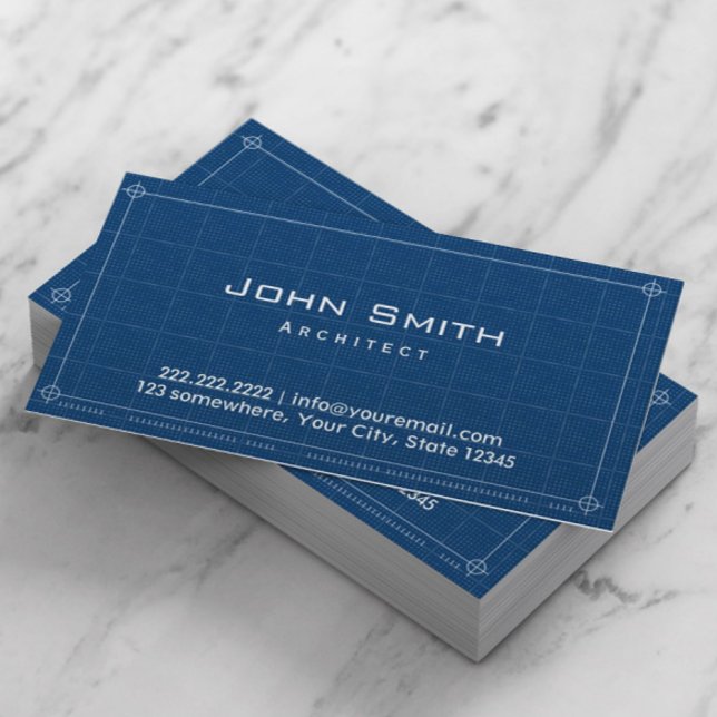 Professional Blueprint Architect Business Card (Creator Uploaded)