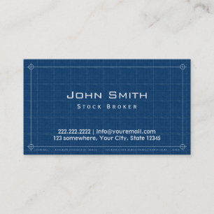 Professional Blueprint Stock Broker Business Card