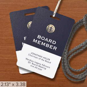 Professional Board Member Lanyard ID Badge