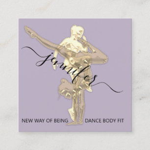 Professional Body Fitness Dance Couch QRCODE Gold Square Business Card