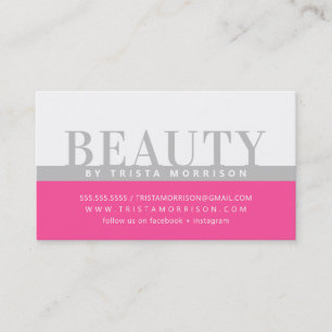 PROFESSIONAL bold job colour block grey candy pink Business Card